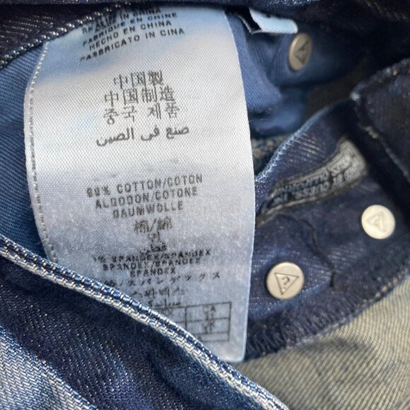 Guess Falcon Slim Boot Jeans Mens 31x30 Dark Wash Low Rise Stretch Blue - Picture 9 of 9